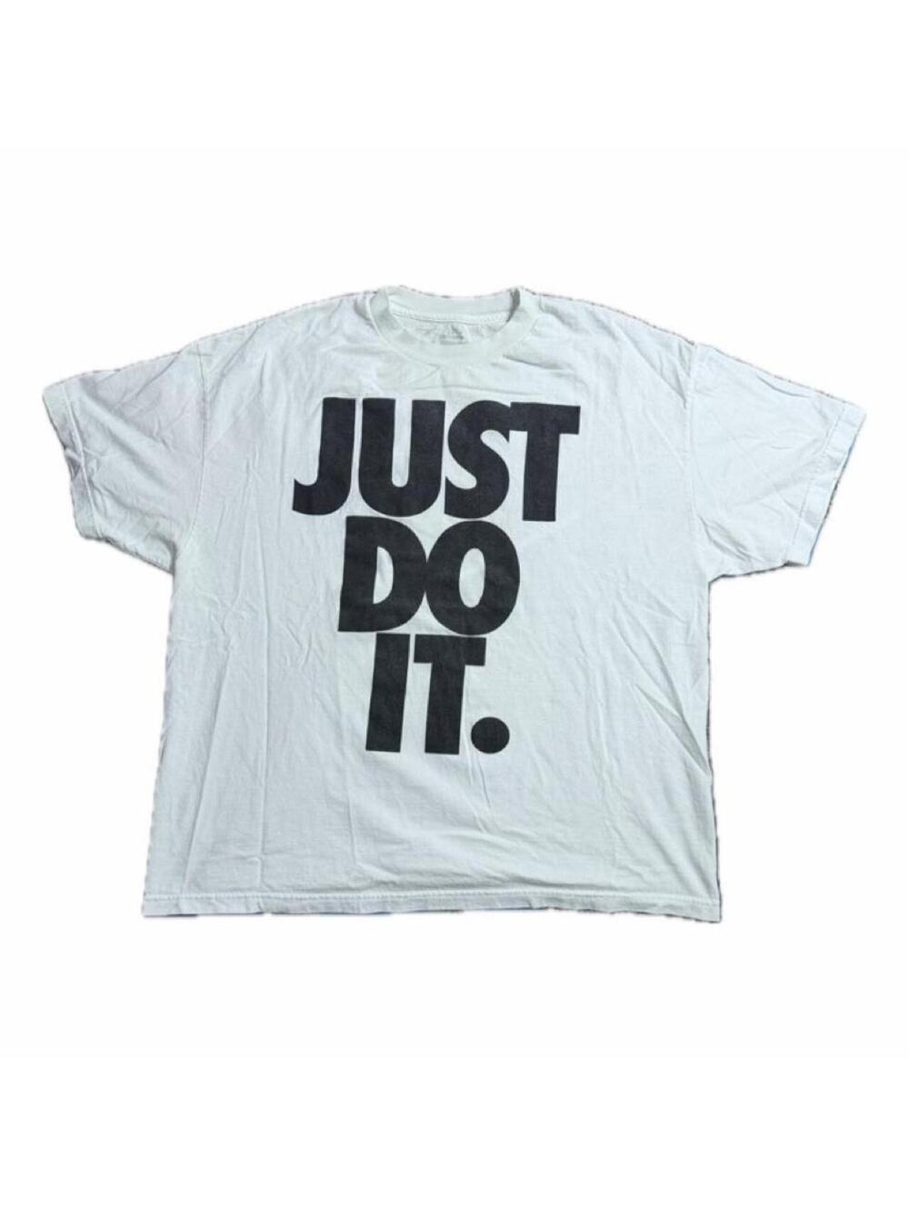 Y2K Nike "Just Do It" Spellout Graphic Tee — Size XL